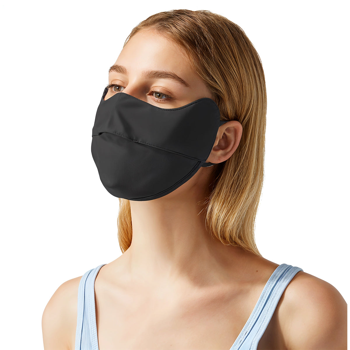 PALAY Sun Protection Face Cover for Women, Prevent Light Aging UV Protection Outdoor Breathable Summer Cool Ice Silk Face Cover Mask with Adjustable Drawstring Ear Loops Design Washable Face Mask