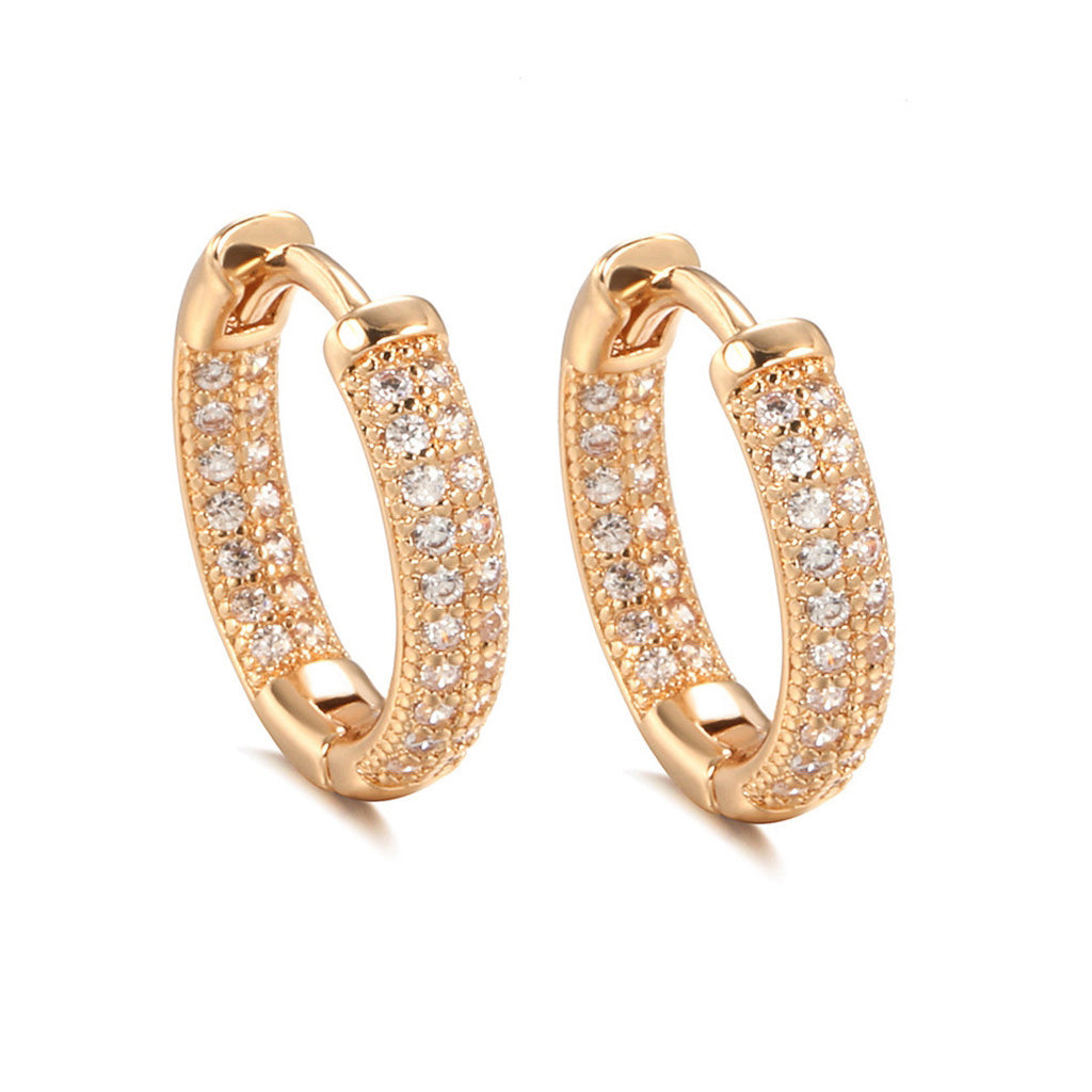 SANNIDHI Hoop Earrings for Women Stylish Latest Shiny Rose Gold Earrings Round Eardrops Earring Jewelry for Women & Girls Hoop Earring Gift for Girlfriend, Wife (16mm) - 1 Pair
