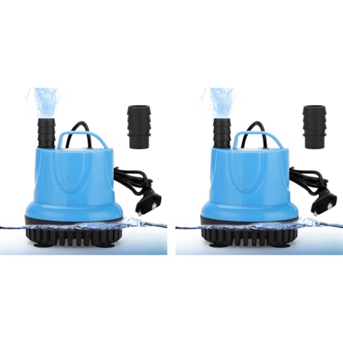 HASTHIP® 60W Submersible Water Pump Aquarium for Changing 1200L/H with Bottom Suction Cups for Fish Tank Fountain 2 PCS
