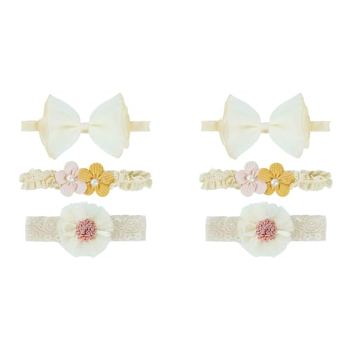 PALAY® 6PCS Bow Hairband Lace Flower Headband Cute Elastic Newborn Hair Accessories Toddlers Gifts Multicolor