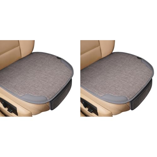 STHIRA® 50 * 50cm Linen Seat Cover for Car Easy-Clean Universal Fit Cushion Durable Non-Slip Ideal for Daily Use Long Drives 2 PCS