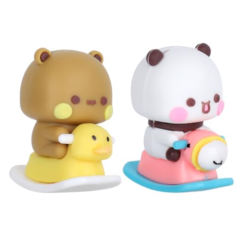 STHIRA® 2 PCS Bubu and Dudu Bears Car Dashboard Decorations, Cute Cartoon Statue Bears Panda Figurine Office Desk Decor for Decor Accessories
