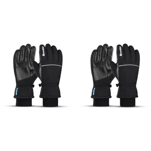 GUSTAVE® Professional Winter Gloves for Skiing Warm Riding Touch Screen Finger Anti-slip Design Bike Windproof Waterproof for Men L 2 PCS