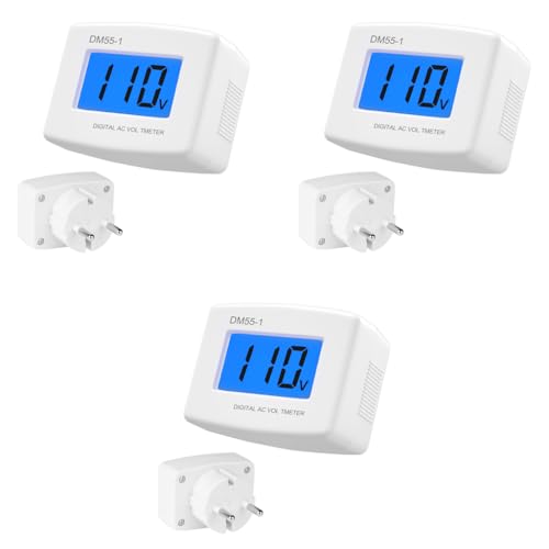 Serplex® 80-300V LCD Digital AV Voltage Tester Monitor Plug In Wall Outlet Meter Multipurpose for RV Household Electricity Power Extension 3PCS