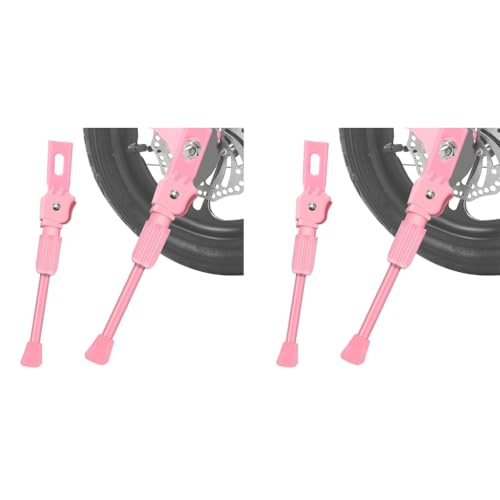 Proberos® Kids Bicycle Kickstand for 20'' Wheel Metal Anti-Slip Spring Loaded Reinforced 10.43 inches Replacement Bike Modification Accessory Pink 2 PCS