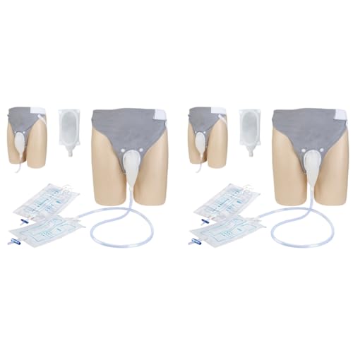 HANNEA® Wearable Urine Collector for Elderly Men Portable Silicone Breathable Cotton Pants Reusable Collection Bag 2000ml 1000ml Type 2PCS
