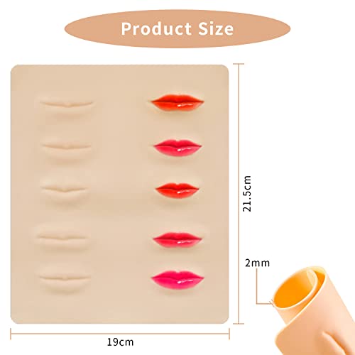 MAYCREATE® Tattoo Practice Pad Lip Tattoo Practice Silicone Pad 3D Fake Skin for Lips Permanent Makeup Tattoo Skin Silicon Tattoo Practice Lips for Tattoo Artists, Beginners Cosmetic Lips Training