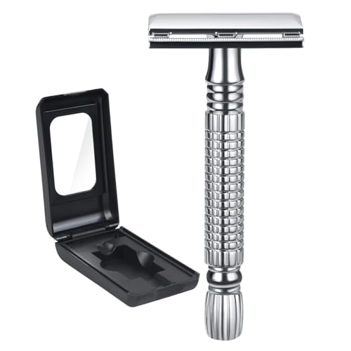 HANNEA Razor For Men,Manual Beard Trimmer For Men Double Edge Safety Shaving Kit For Men For Trimmer Men Rust-Proof Shaver For Men Stainless De Wet Shaving Razor Men Reusable Trimmers For Men
