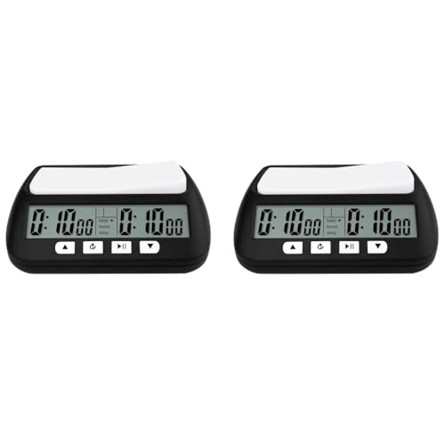 ZIBUYU® Digital Chess Clock Timer for Board Games Professional with Bonus Delay Count Down Up Function Batteries Not Included 2 PCS