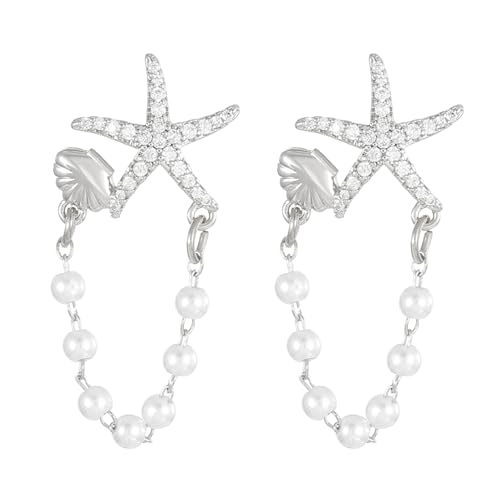 SANNIDHI® Earrings for Women Gold Starfish Seashell Earrings Summer Beach Vacation Outfits for Women Trendy Jewelry Gifts