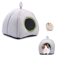 Qpets® Winter Cave House for Small Pets Cute Plush House Plush Bed with Roof for Small Pet Guinea Pig Bed Rabbit Hideout Place Hibernation Plush House for Ferret/Chinchilla/Bunny/Guinea Pig