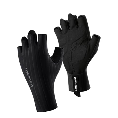 Proberos® Cycling Gloves Half Finger, Breathable Gloves, Fingerless Mountain Bike for Biking Hiking-Black-L