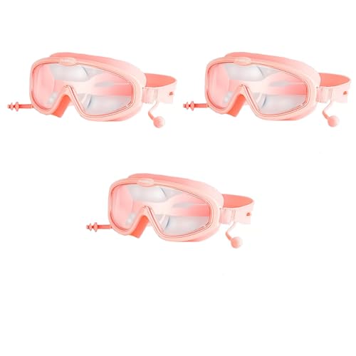 Proberos® Swimming Goggles for Kids New Big Frame Leakproof Air Tight Anti-Fog with UV Protection Adjustable Strap Swim Pool Accessories Boys Girls Age 6-14 3PCS