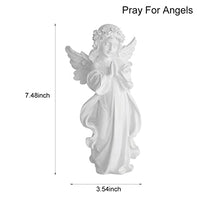 HASTHIP® Praying Girl Angel Statue, Memorial Resin Wings Cherubs Sculpture for Decoration, Living Room, Shelf, Mantel, Home Decor Ornament, Perfect for Gifting, 3.54 * 7.48 Inches