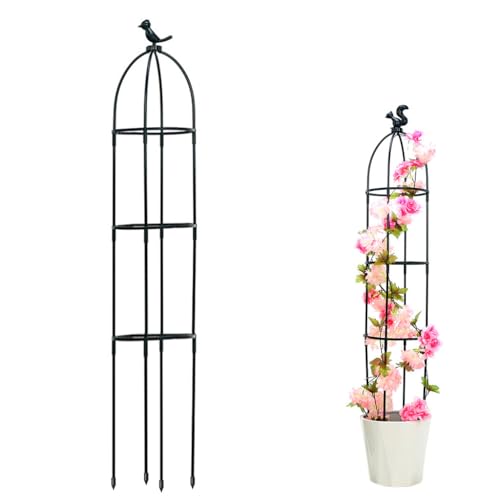 HASTHIP 120CM Trellis for Climbing Plants, Plastic Climber Support for Plants, Adjustable Connectable Round Plant Support Sticks, Plant Support for Climbers, for Clematis, Roses, Tomatoes, Ivy