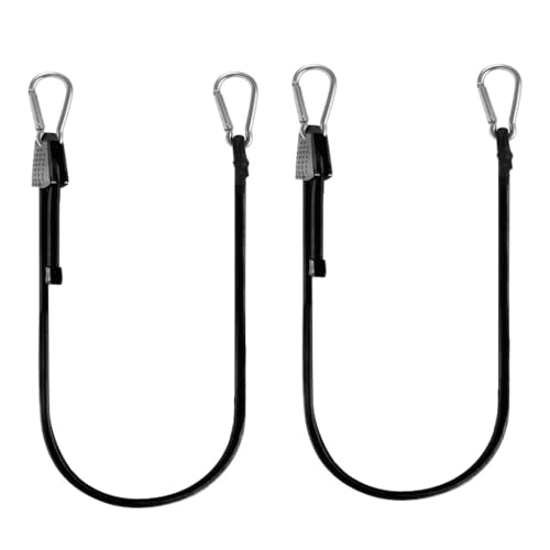 STHIRA® 3.3ft Ultra Elastic Nylon Bungee Cords with Dual-End Metal Hooks, Heavy-Duty Stretch Straps for Luggage, Camping, Cargo & Outdoor Use, Pack of 2