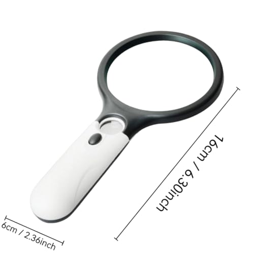 ZIBUYU® 3 LED Light 3X & 45x Handheld Magnifier,