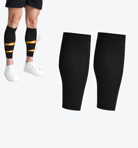 Proberos® Calf Compression Sleeve, Sports Leg Compression Socks for Shin Splint, Varicose Vein and Calf Pain Relief(Black）