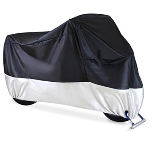 STHIRA® Motorcycle Cover,Motorbike Cover All Season Universal Weather Waterproof Sun Outdoor Protection with Lock-Holes & Storage Bag,XXL Motorcycles Vehicle Cover Use