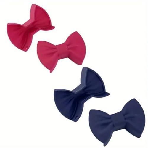 HASTHIP® Bow Tie Anti-Scald Silicone Protective Cover of Cute Cute Fun Heat-Resistant Clip Kitchen Anti-Scald Handle, Suitable for Frying Cast Iron Pots and Pans Metal Pans(2 Pair)