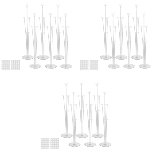 HASTHIP® 18PCS Balloon Stand for Decoration Balloon Supplies with Dot Stickers Accessories Sticks with Base for Table Birthday Baby Shower Graduation Party Decorations
