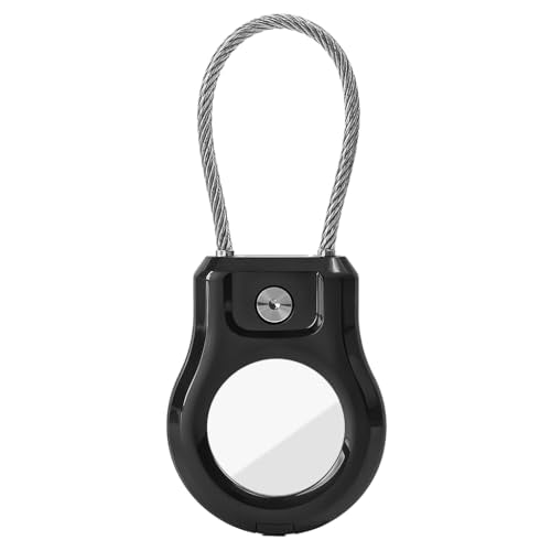 ZORBES® for Airtag Keychain Holder with Wire Cable,Secure Lock Air tag Holder,360°Protective Air Tag Case for Key ChainKey Ring Car Keys Luggage Compatible with Apple A