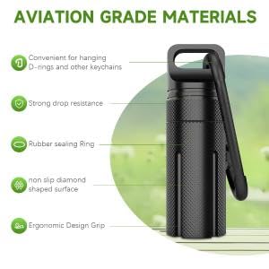 ZORBES Portable Pill Box for Travel and Outdoor Use with Waterproof Tight Seal 3.94 in | Aluminum Alloy 2PCS