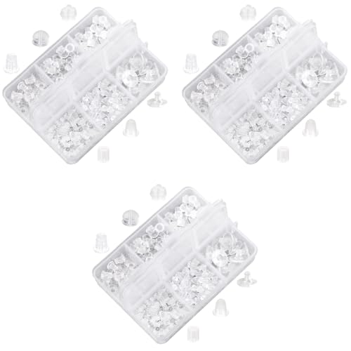 MAYCREATE® 550PCS Earring Backs for Ear Studs 6 Styles Clear Clutch Stoppers DIY Jewelry Making Accessories Replacement