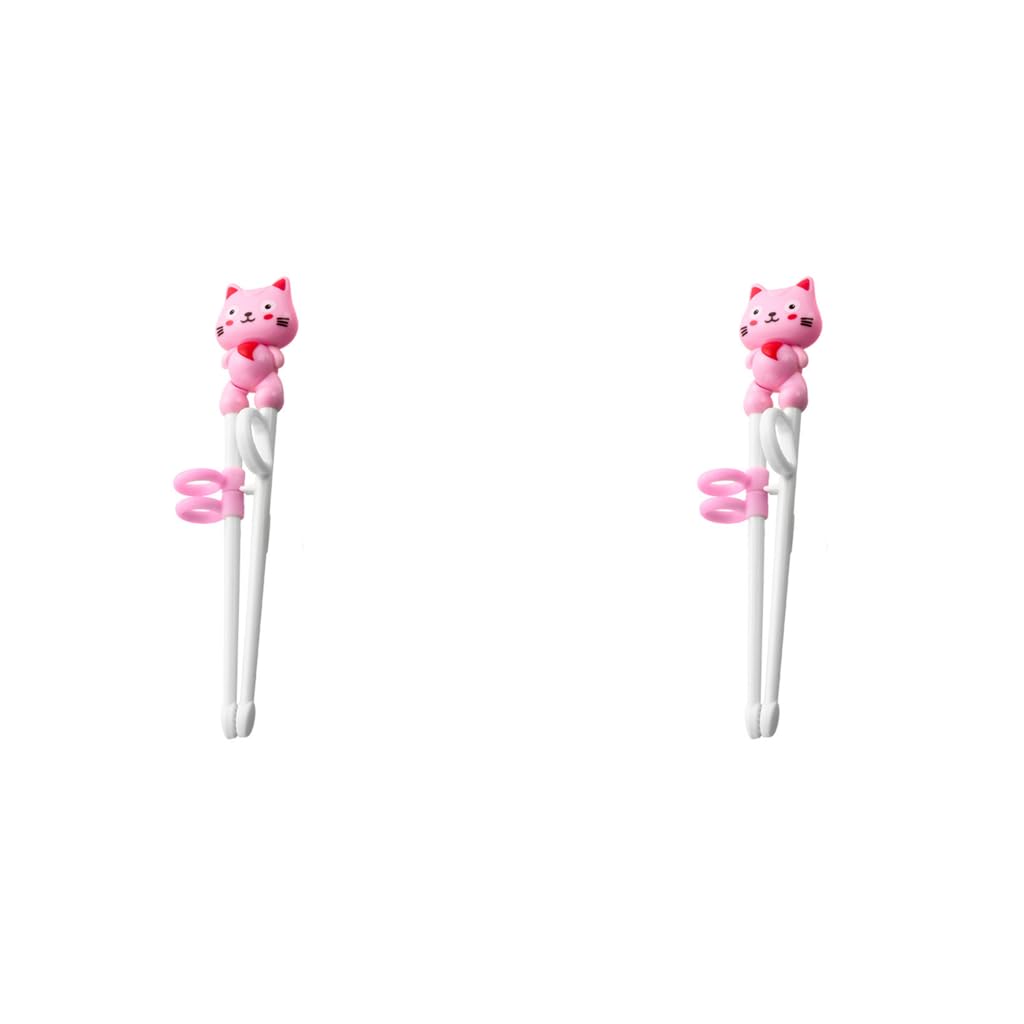 ZIBUYU Training Chopsticks for Kids Learning to Use Chopsticks Properly with 18.8cm Length | Left or Right Hand Beginners Pink Pair