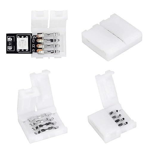 ELEPHANTBOAT® Connectors for RGB LED Light Strip Extension 10mm Gapless Universal 4-Pin for SMD 5050 Terminal 20PCS
