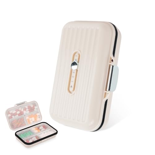HANNEA® Travel Pill Organizer Box, 7 Compartments Portable Pill Case, Daily Medication Organizer Storage Pill Container for Medicine Supplements Fish Oil