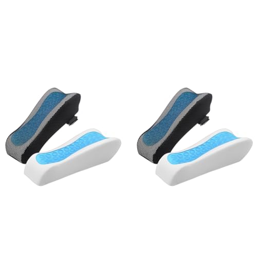 HANNEA® 4PCS Chair Armrest Pads For Office Gaming Cover Cooling Gel Ergonomic Elbow Pillow Memory Foam Rest Pressure Relief Thick Support Cushion Black