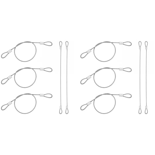 HASTHIP® 10PCS 3.3ft Hanging Pot Wire Rope for Plants Flower 2mm Dia Utility Loop-ended Steel Ropes for Lights Decorations Paintings Multipurpose Hangers Indoor Outdoor