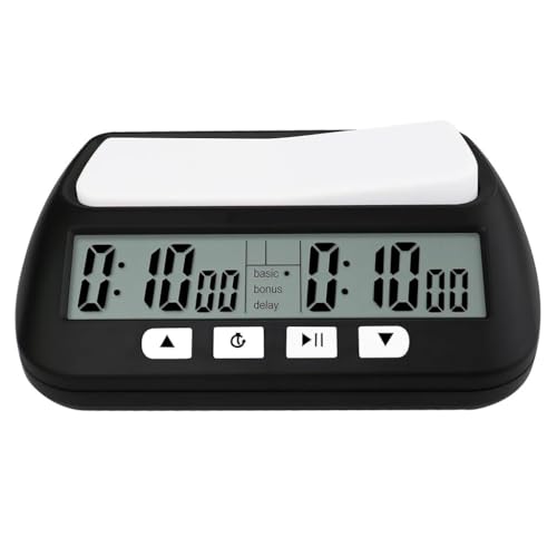 ZIBUYU Digital Chess Clock Timer,Chess Timer for Board Games,Professional Chess Timer with Bonus Delay Count Down Up Function,Batteries Not Included