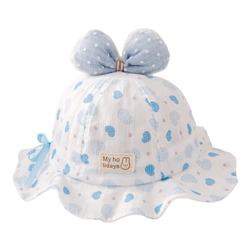 SNOWIE SOFT Baby Cap Baby Girls Hat Cute Bow Print Summer aby Girls Cap Adjustable Bow Drawstring Sun Hat Outdoor Infant Girls Sun Cap Shower Gift for 3-24 Months, Yellow