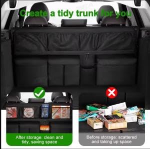 STHIRA Car Back Seat Organizer for SUV and Truck with Mesh Pockets and Adjustable Straps 105x51cm