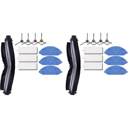 Verilux® Replacement Accessories for Ecovacs Deebot U2 PRO Robot Vacuum 2 Side Brushes 3 Filters 3 Rags 1 Main Brush 2 PCS