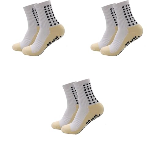 Proberos® Athletic Socks for Men Women Hi-Tech Performance Rubber Anti-Slip Thicken Cushion Sport Ankle Length Badminton Soccer Running Gym Indoor Training 3 PCS