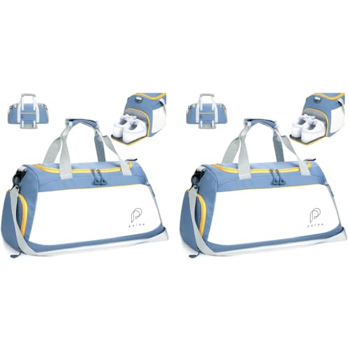PALAY® Travel Bags for Luggage Multi Pocket Sports Duffle Women with Wet Shoe Compartment Weekender Overnight Gym 2PCS