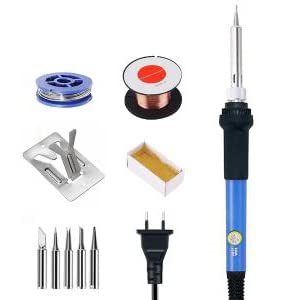 Serplex Electric Soldering Iron 60W 220V for Circuit Board Repair with Adjustable 200–450°C | Silicone Anti‑Slip Handle and Heat Dissipation Holes