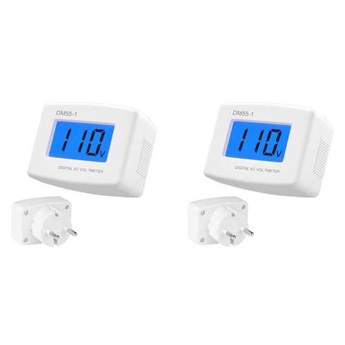 Serplex® 80-300V LCD Digital AV Voltage Tester Monitor Plug In Wall Outlet Meter Multipurpose for RV Household Electricity Power Extension 2PCS