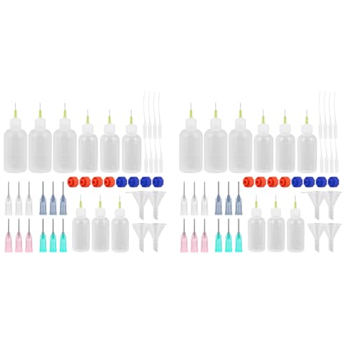 HASTHIP® 41PCS Needle Tip Glue Bottles Applicator Set 30ml 50ml 100ml Plastic Squeeze Dropper with Caps Blunt Tips for Craft Art Project Paint Quilling and Oil Assorted
