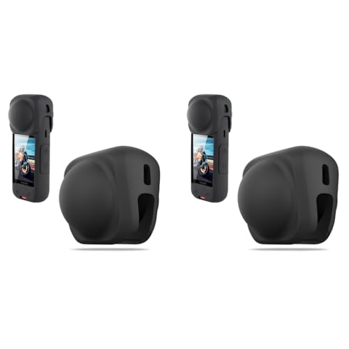 ZORBES® Compatible with Insta 360X5 X4 Silicone Camera Lens Cover Contoured Fit Anti-Scratch Slide-in Dust Dust Cover Action Accessory 2PCS