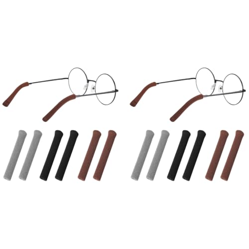 HASTHIP® 3 Pairs Anti-Slip Glasses Ear Grip Soft Knitting Eyeglasses Temple Tips Sleeve Universal Elastic Eyeglass Cushion Retainer for Sunglasses Eyewear 2PCS
