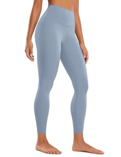 Venzina® Women's Legging Yoga Pants, Fashion Stretchy Taceless Sport Leggings, Tummy Control & Butt Lifting, 7/8 Length High-Waisted Leggings for Yoga, Workout, Running, Jogging, Gray-L