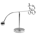 PATPAT® Metal Silver Single Feet Steel Pole Balancing Man Stress Relief Perpetual Motion Desk Decor, 17.5cm Artistic Tabletop Decor, Home Offic Desk Decor Christmas Gift Birthday Gift