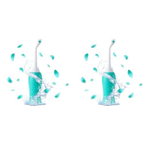 HANNEA® 450ml Portable Retractable Travel Bidet with Bag 2 Nozzles for Toilet Handheld Postpartum Perineal Cleansing Childbirth Cleaner Outdoor Camping Personal Hygiene Green 2PCS
