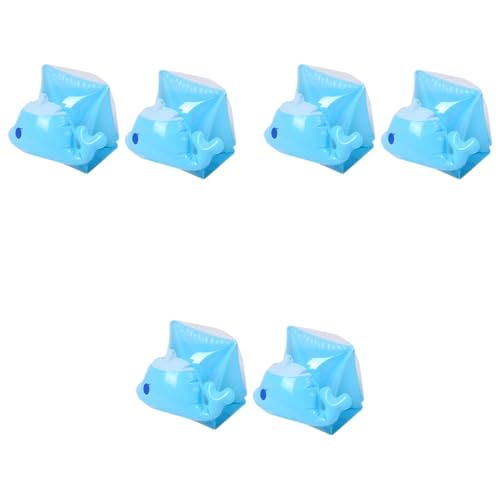 Proberos® 6PCS Inflatable Arm Bands Swimming Floats for Kids Guards Training Floatation Water Wings Ring Floatie Children 25-55lbs Boys Girls Blue