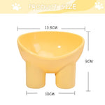 Qpets® Cat Feeding Bowl Elevated Feeding Bowl for Cat Round Cat Food Bowl Healthy Cat Feeding Bowl, Prevent Tipping Over Durable Plastic Cat Feeding Bowl (5.4inch Diameter, Yellow)