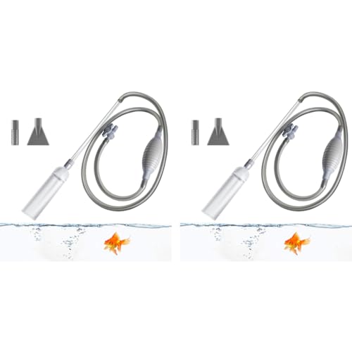 Qpets® 2.6M Manual Fish Tank Cleaner Siphon and Gravel Syphon Pump Drain Aquarium Cleaning Tool Pipe 2PCS